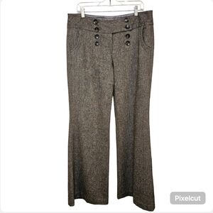 👍 Dalia Collection grey business formal wide winter lined wool pants 12 US